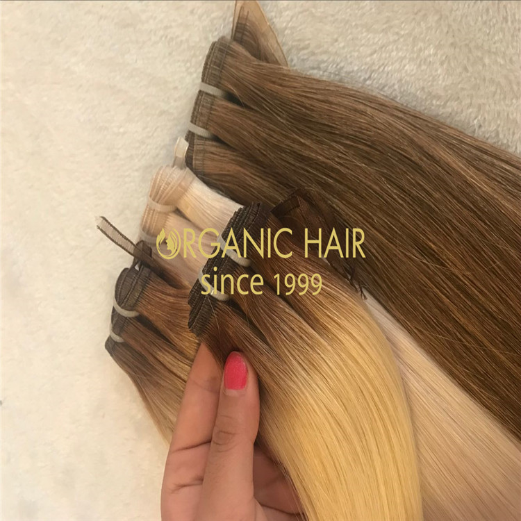 double drawn human hair flat weft to order：ombre and highlighted  H121